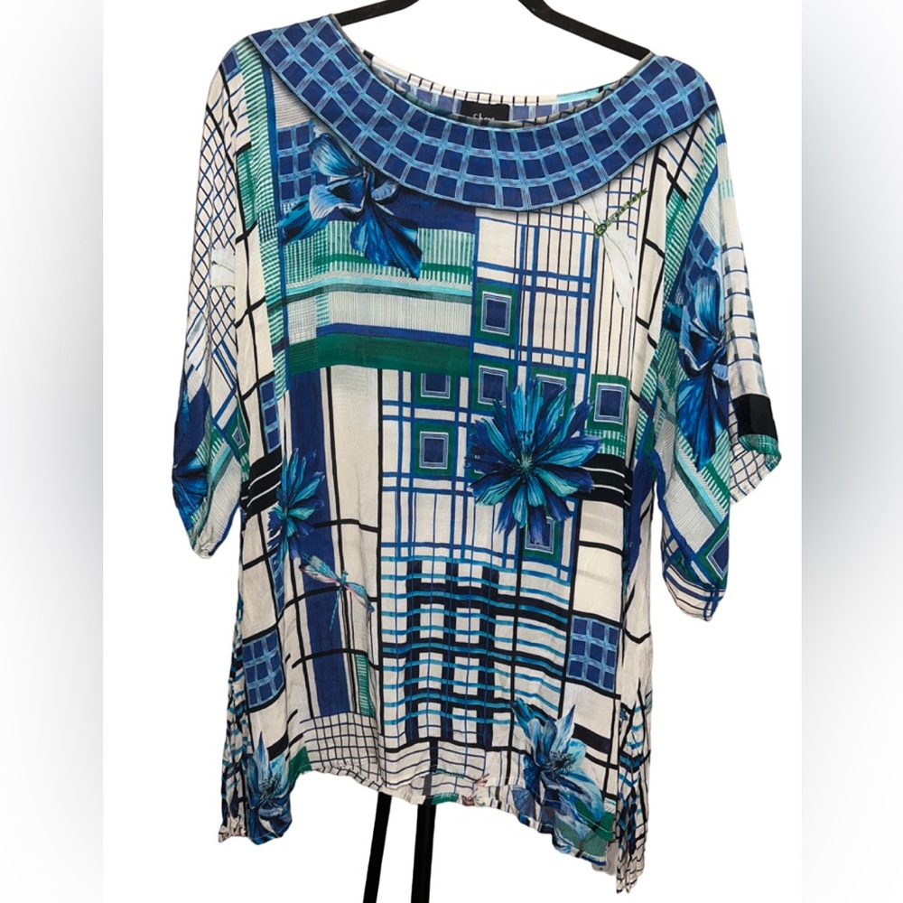 Shana bohemian‎ viscose silk flowy blouse
